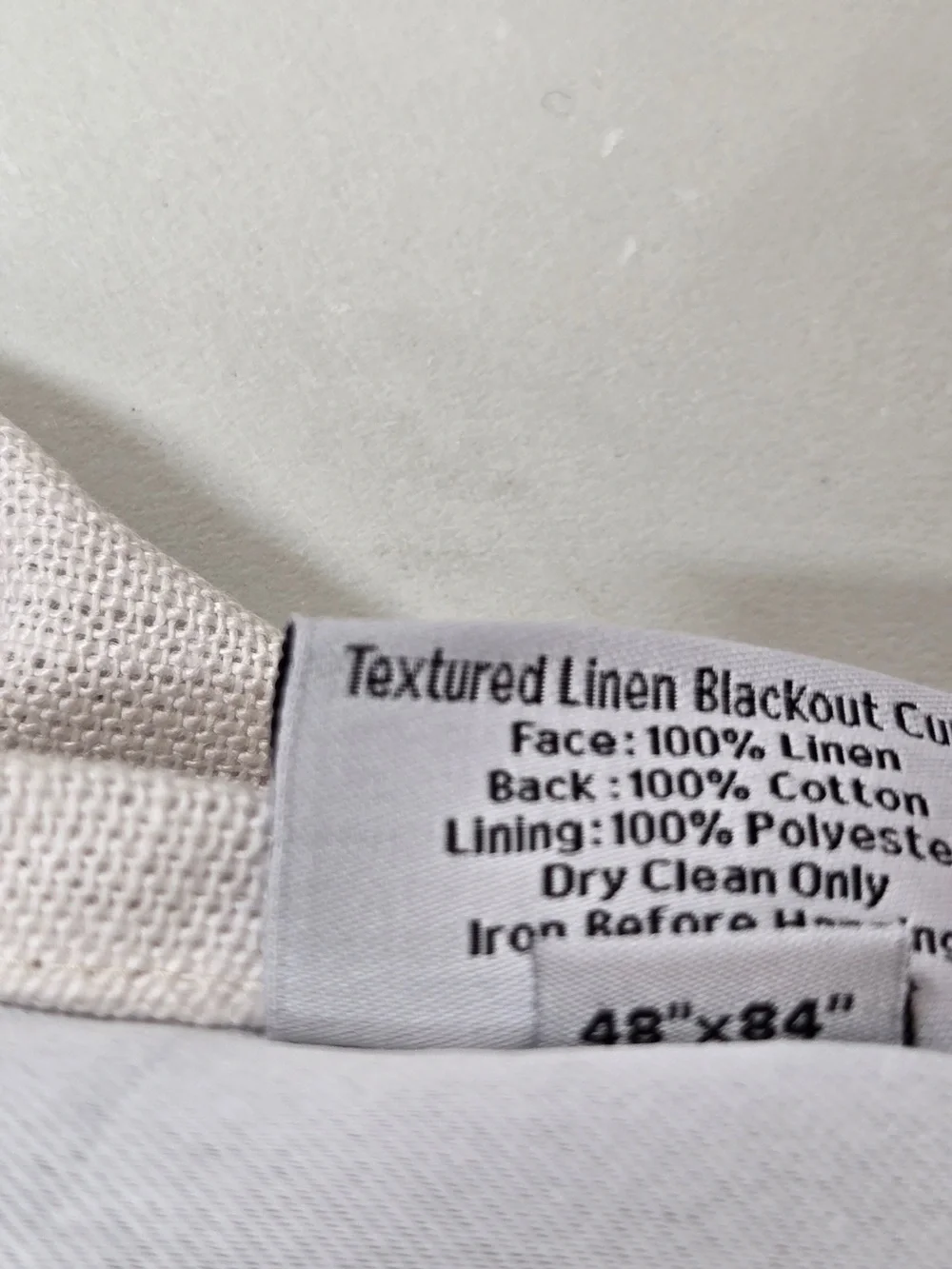 QUINCE Set 2 48x84 Heavyweight European Linen Blackout Curtains Cloud 0204